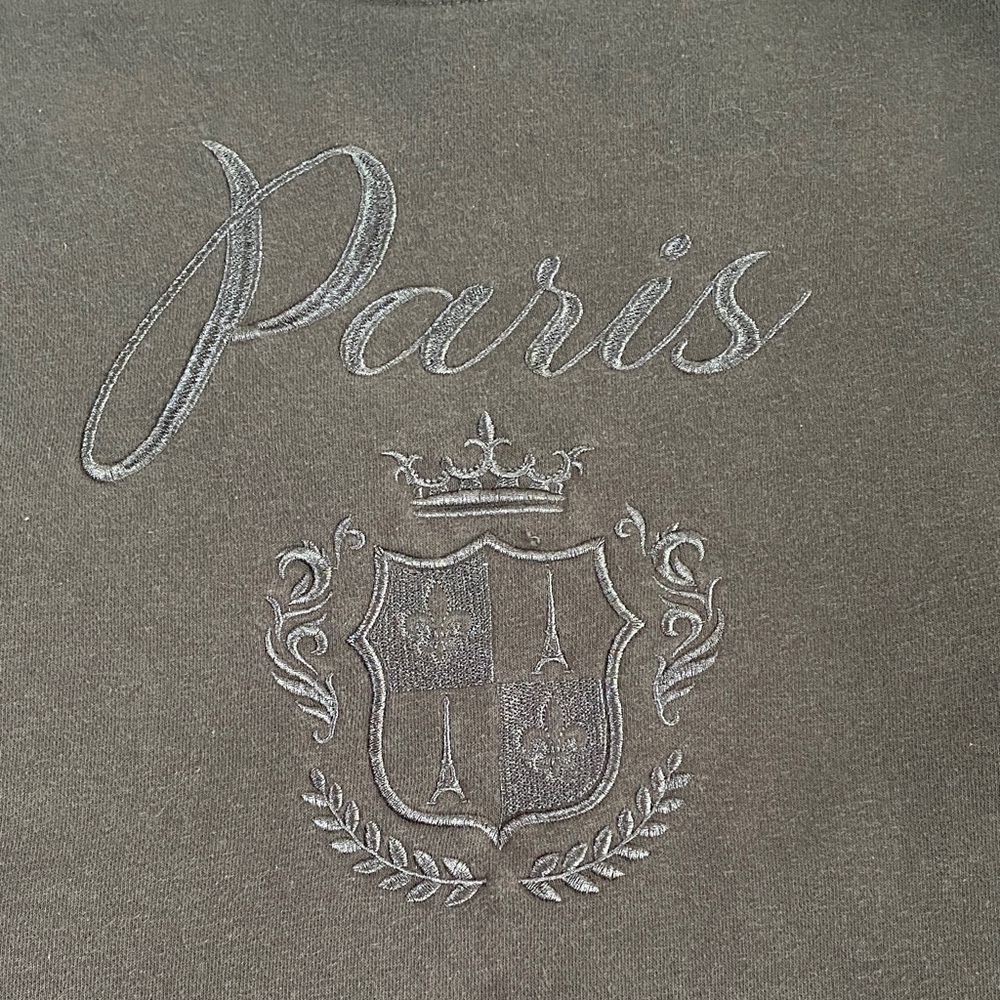 Gray Paris Embroidered Sweatshirt